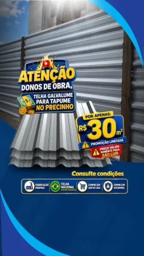 Telha Galvalume - Promoção 