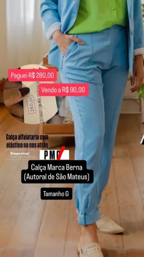 Calca alfaiataria NOVA com etiqueta tamanho G 