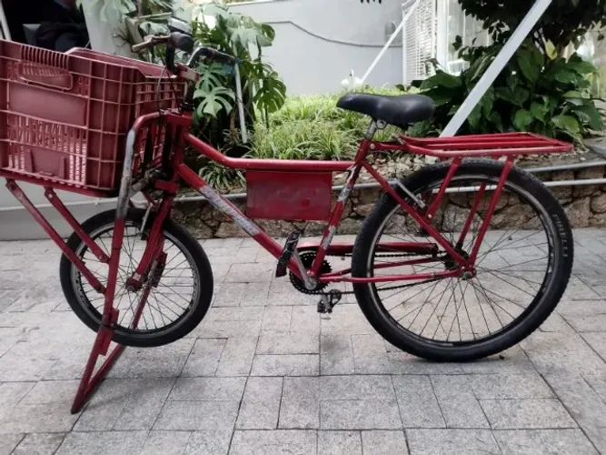 Bicicleta Cargueira Food Bike-Multiuso Vermelha
