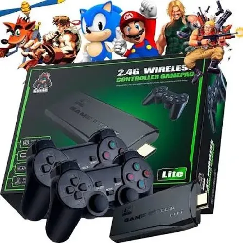 VIDEO GAME STICK LITE 4K 20 MIL JOGOS 2 CONTROLE SEM FIO - FAÇO ENTREGA