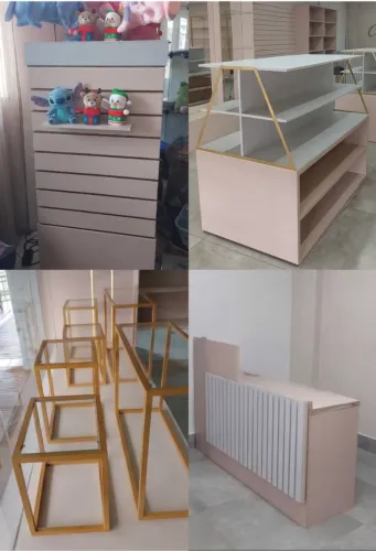 Estou vendendo um conjunto de móveis comerciais, ideal para lojas de presentes, papelaria,