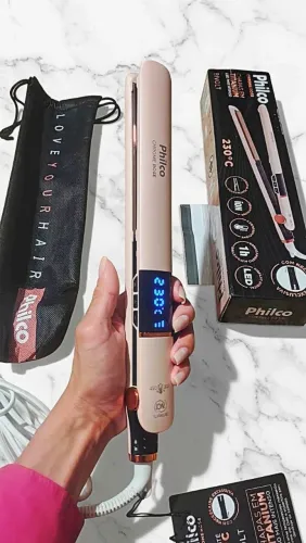 Chapinha Rose Bivolt Cabo Giratório Aquece Até 230°