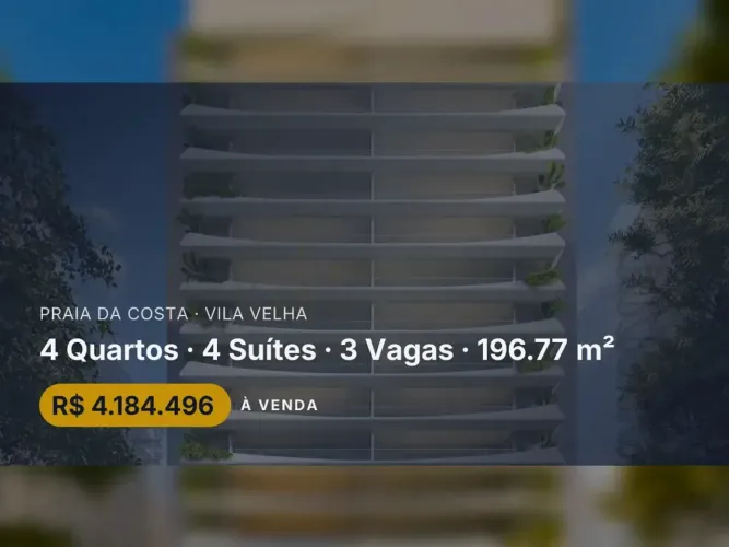 Seu novo lar na Praia da Costa: apartamento de alto padrão em Vila Velha!