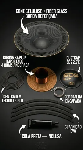 Kit Reparo Alto Falantes Para Eros Mb 2.2 Bob Ccaw 8ohms Sl 