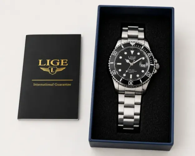 RELÓGIO LIGE MASCULINO ORIGINAL EM AÇO INOX - ESPORTIVO E ELEGANTE