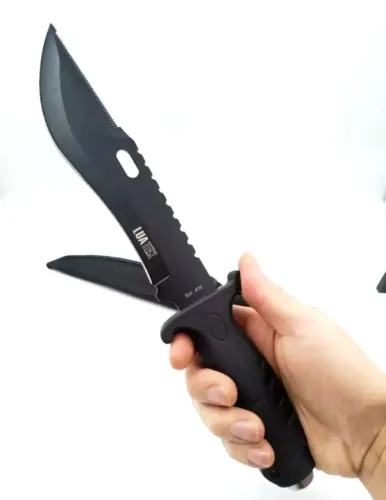 Faca Tatica com Bainha em Aço Afiada 32cm Camping Trilha Nova