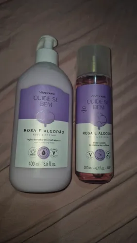 Kit hidratante + body splash algodão