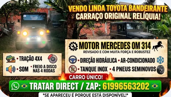 Toyota Band.Jipe Cap.de Aço Chas. Longo Diesel 1965