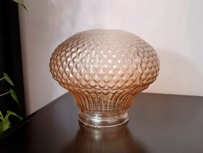 Globo Paraquedas em Vidro Âmbar Estilo Art Déco