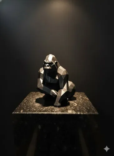 Gorila Geométrico 3D - Escultura, Decoração, Enfeite