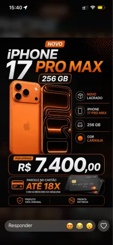 iPhone 17 pro Max lacrado 