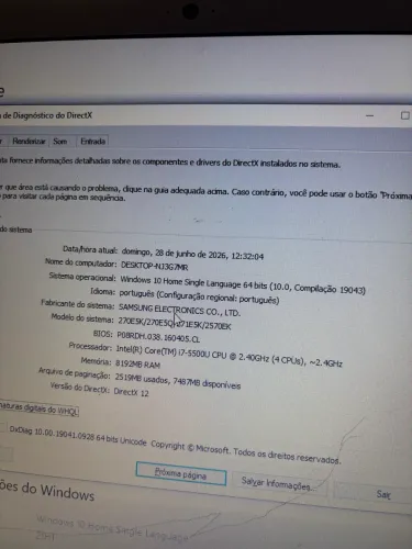 Notebook Samsung 