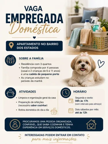 Vaga de emprego - Doméstica 