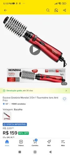 Vendo esta escova rotativa por 90 esta em perfeito estado semi nova