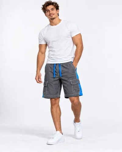 Bermuda Nike Athletic Dept. Cinza e Azul - Tamanho M
