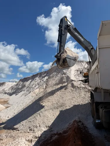 Areia e matérias de construção 