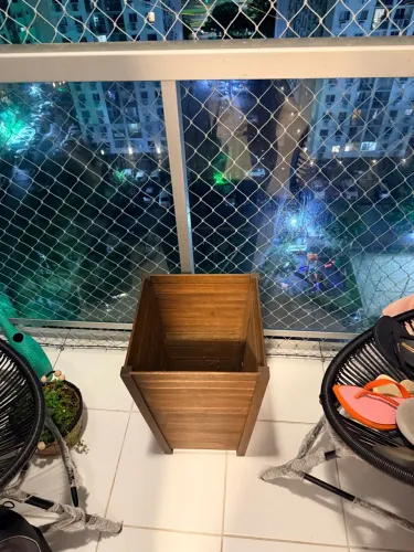 Vaso Cachepot Rústico de Madeira EM PERFEITO ESTADO