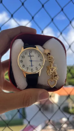Kit relógio e pulseira