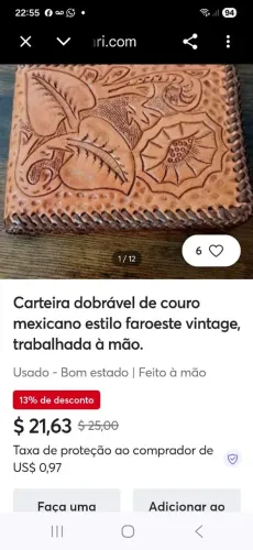 Carteira couro legítimo importada