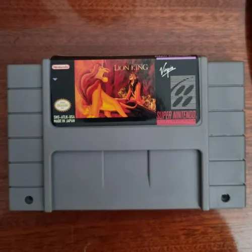 Fita SNES repro relabel Rei Leão inglês super Nintendo