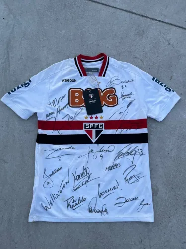 camisa de time autografada sao paulo fc