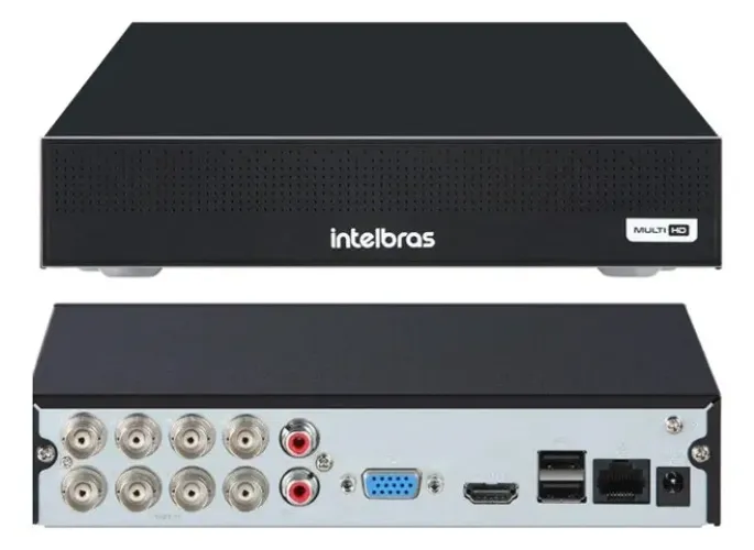 Kit DVR 8 CANAIS + 08 CAMERAS + HD PURPLE 500 GB + 02 FONTES INTELBRAS
