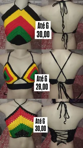 Cropeds/Biquínis Crochê Tema Reggae