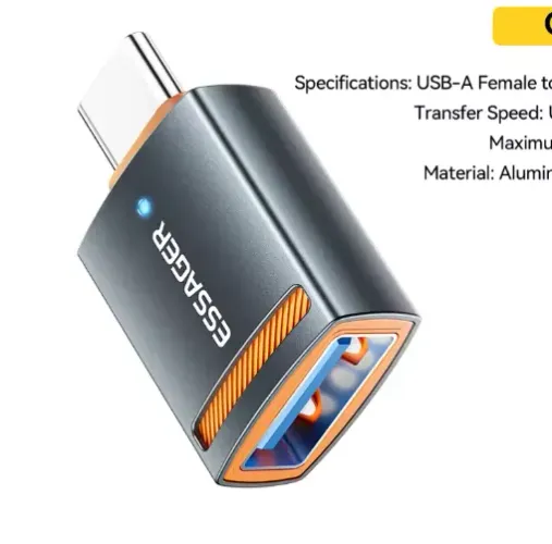 Adaptador Essager OTG Usb tipo C machoTipo A femea