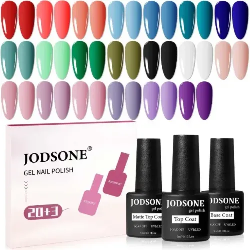 Kit de 23 Esmaltes em Gel JODSONE com Base Brilhante e Fosca