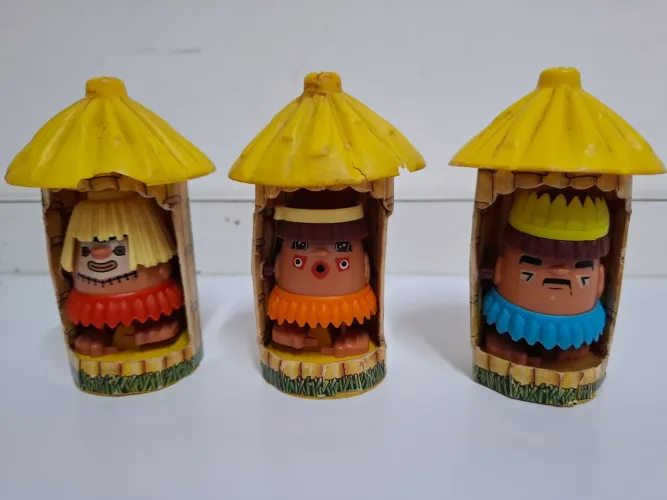 Lote com 3 Indiozinhos Trol Anos 80 na Embalagem Original de Época