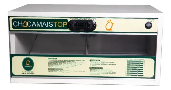 Chocadeira Incubadora para 56 ovos Chocamaistop CHM 56 170W branco