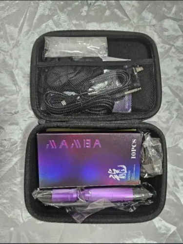 Kit Tatuagem Completo Com Máquina Pen Mamba + Bateria sem fio