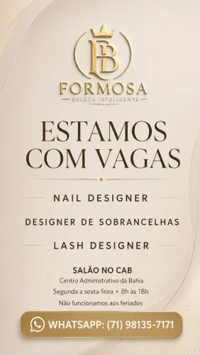 Vagas nail designer, designer de sobrancelhas
