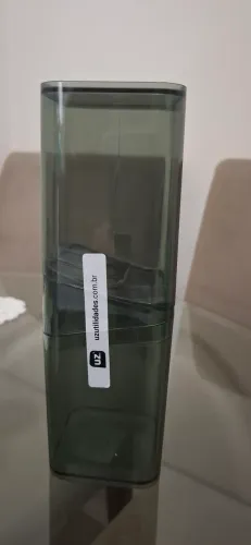 Porta Escova Com Tampa Translúcido Preto