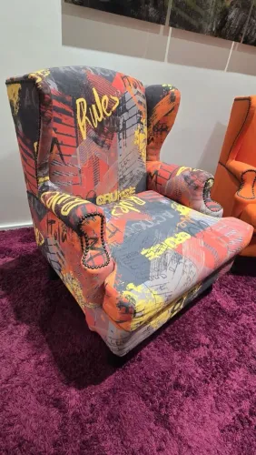 Conjuntos 2 Poltronas Bergère Retrô Moderno Laranja Design Francês 
