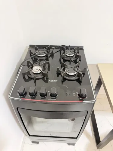 Fogão 4 Bocas Dako Supreme Preto Mesa de Vidro