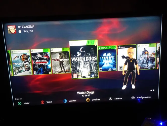 XBOX 360- 40 JOGOS 03 CONTROLES HD DE 320GB