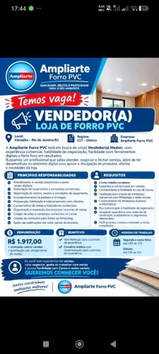 Vaga de Vendedor (a)