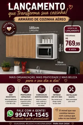 Armário aéreo em mdf entrega grátis 