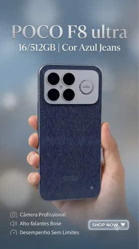 POCO F8 Ultra 16GB RAM 512GB Azul Jeans - Desempenho Máximo e Visual Premium