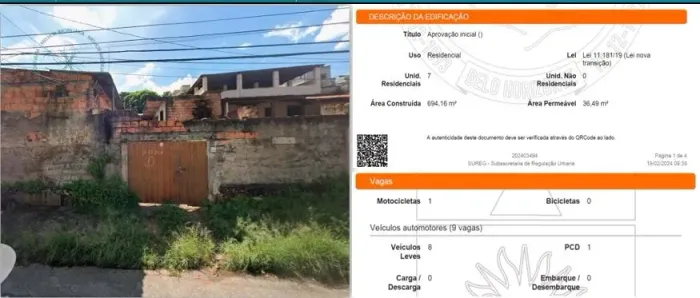 Lote à Venda 360m² no Bairro Leticia Belo Horizonte/MG