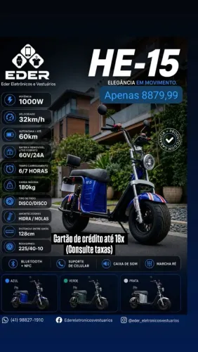 MOTO ELÉTRICA 1000W he 15
