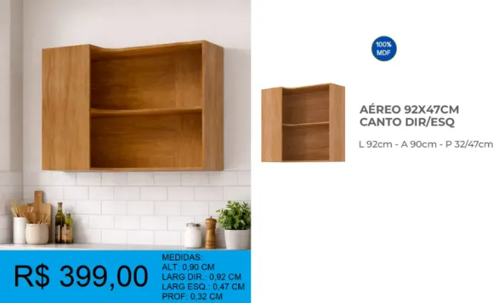 ARMARIO AERO -DE CANTO- OTIMA QUALIDADE= ENTREGA E MONTAGEM POR NOSSA CONTA