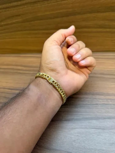 Pulseira ouro 18k oca limpa grumet dupla nova sem uso 