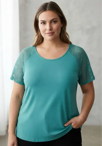 Blusa feminina tam 54 verde manga curta da VivaPlus