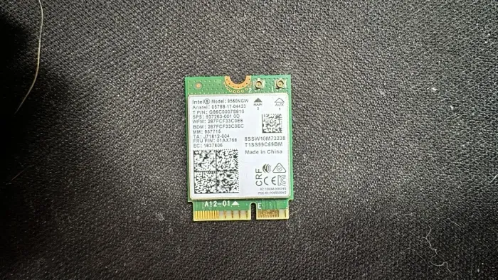 Placa Wi-Fi Intel Wireless-AC 9560NGW + Bluetooth 5.0 para Notebook
