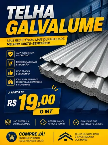 Telhas em promoção R$19,00 m²