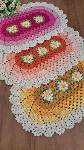 Tapete mosaico em crochê