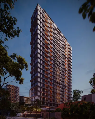 O apartamento medindo 60,32 m² com 02 quartos
