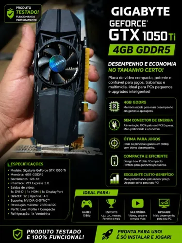 Placa de vídeo gamer 1050 TI